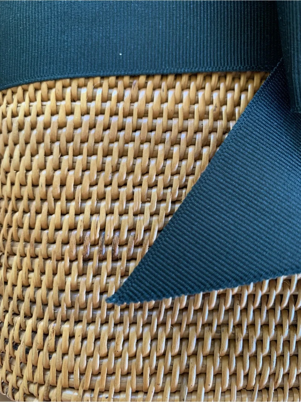 Woven Straw Tote with Black Bow and Turtle Accent
